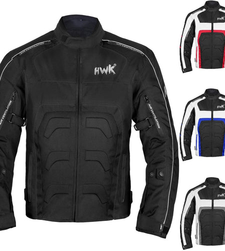 Textile Motorcycle Jacket for Men Dualsport Enduro Motorbike Biker Riding Jacket Breathable CE ARMORED WATERPROOF (Black, L)