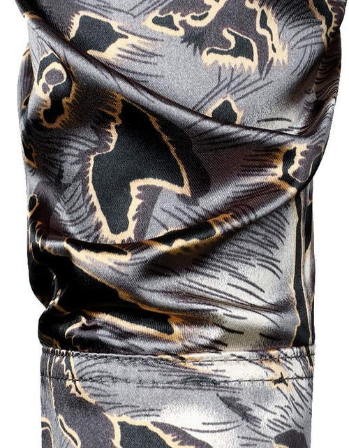 Load image into Gallery viewer, Men'S Hipster Printed Silk like Satin Button up Dress Shirt for Party Prom
