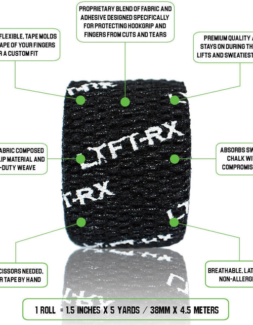 Load image into Gallery viewer, Weightlifting Hook Grip Tape W/Premium Adhesive for Olympic Weight Lift, Cross Fitness, Lifting, Stretch Athletic Finger Wrap, Protects Thumb Fingers Hand, Enhances Grip
