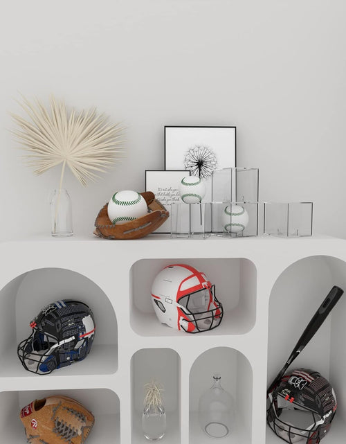 Load image into Gallery viewer, Baseball Display Case 6 Pack, UV Protected Acrylic Square Baseball Holder, Clear Cube Autograph Memorabilia Ball Display Cases, Official Size Baseball Display Box
