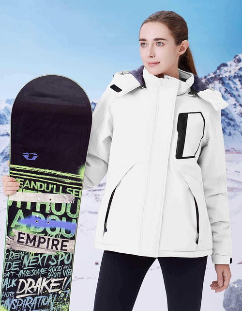 Load image into Gallery viewer, Women’S Waterproof Snow Ski Jacket Mountain Windproof Winter Coat with Detachable Hood
