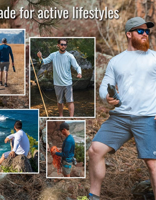Load image into Gallery viewer, Men'S Outdoor UPF 50+ Long Sleeve T-Shirt, UV Sun Protection for Fishing, Running, Hiking
