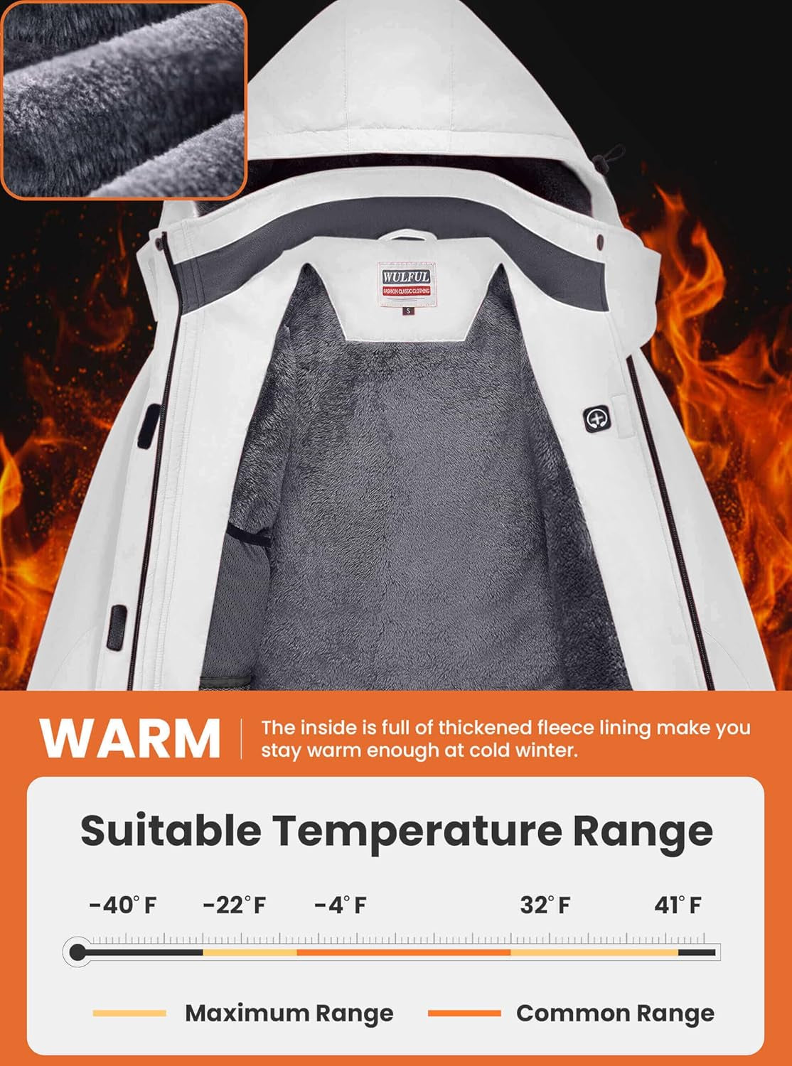 Women’S Waterproof Snow Ski Jacket Mountain Windproof Winter Coat with Detachable Hood