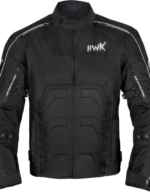 Load image into Gallery viewer, Textile Motorcycle Jacket for Men Dualsport Enduro Motorbike Biker Riding Jacket Breathable CE ARMORED WATERPROOF (Black, L)
