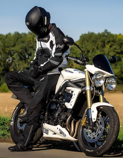 Load image into Gallery viewer, Textile Motorcycle Jacket for Men Dualsport Enduro Motorbike Biker Riding Jacket Breathable CE ARMORED WATERPROOF (Black, L)
