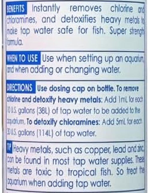 Load image into Gallery viewer, TAP Water Conditioner, Instantly Neutralizes Chlorine, Chloramines and Other Chemicals to Make Tap Water Safe for Fish, Highly Concentrated, Use When Adding or Changing Water and When Adding Fish
