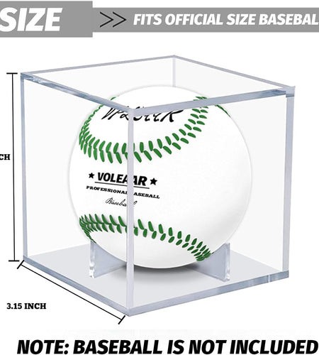 Baseball Display Case 6 Pack, UV Protected Acrylic Square Baseball Holder, Clear Cube Autograph Memorabilia Ball Display Cases, Official Size Baseball Display Box