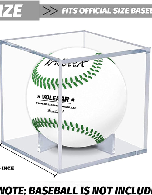 Load image into Gallery viewer, Baseball Display Case 6 Pack, UV Protected Acrylic Square Baseball Holder, Clear Cube Autograph Memorabilia Ball Display Cases, Official Size Baseball Display Box
