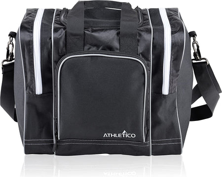Bowling Bag for Single Ball - Single Ball Tote Bag with Padded Ball Holder - Fits a Single Pair of Bowling Shoes up to Mens Size 14